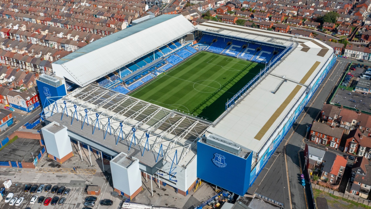 Everton Football Club, Goodison Park. United Kingdom. 7th September 2022. Aerial Image.