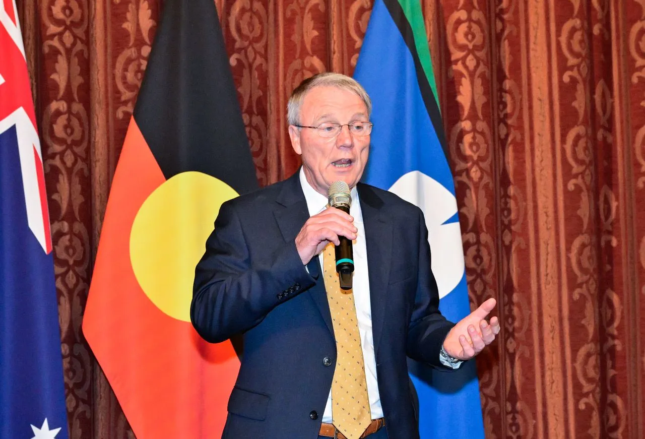 Gary Hetherington new London Broncos Owner speaking during the London Rugby League Launch at Australian Embassy Exhibition Hall, Australia House,