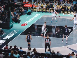 Pinterest signs first sports deal with WNBA champions Image of an WNBA court with Pinterest sponsorship