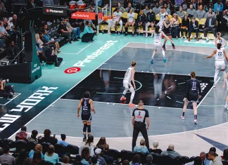 Pinterest signs first sports deal with WNBA champions Image of an WNBA court with Pinterest sponsorship