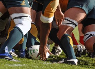 World Rugby hands Nine the keys to an Aussie golden era MARSEILLE, FRANCE-OCTOBER 06 2007: close up of the australian rugby players scrum, during the match Australia vs England, of the Rugby World Cup, in Marseille.