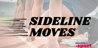 Sideline Moves: Idris Elba brings Hollywood flair to Baller League An zoomed image of athletes hands on the start line of a track with the words sideline moves over the top