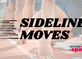 Sideline Moves: Salford City gets new US majority owner An zoomed image of athletes hands on the start line of a track with the words sideline moves over the top