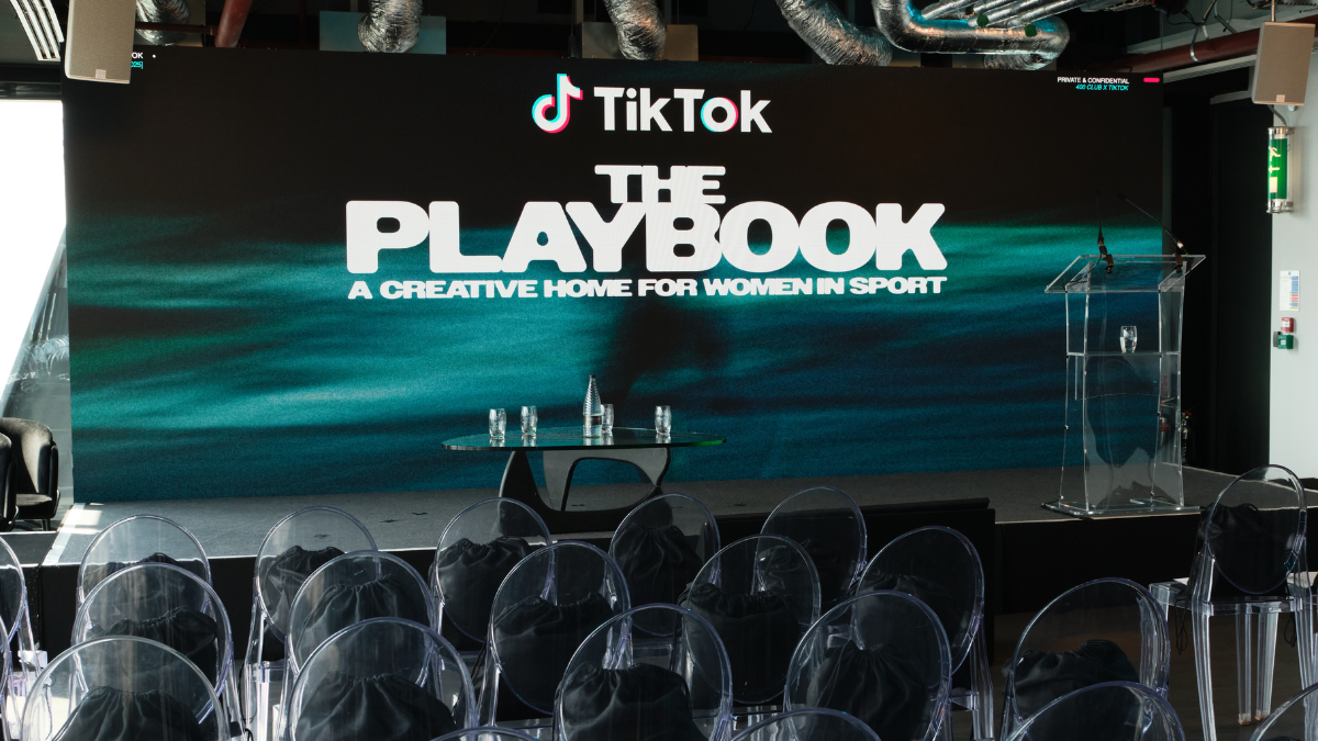 An image of the stage at the recent TikTok Playbook event