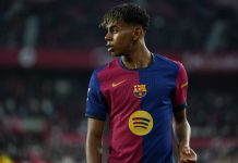 Spotify enhances football presence with EA Sports FC 25 integration FC Barcelona player Lamine Yamal wearing Spotify sponsored home shirt