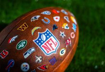 NFL turns Madrid into its next international stronghold A photo of an American football with the NFL's team logos stitched