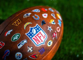 NFL turns Madrid into its next international stronghold A photo of an American football with the NFL's team logos stitched