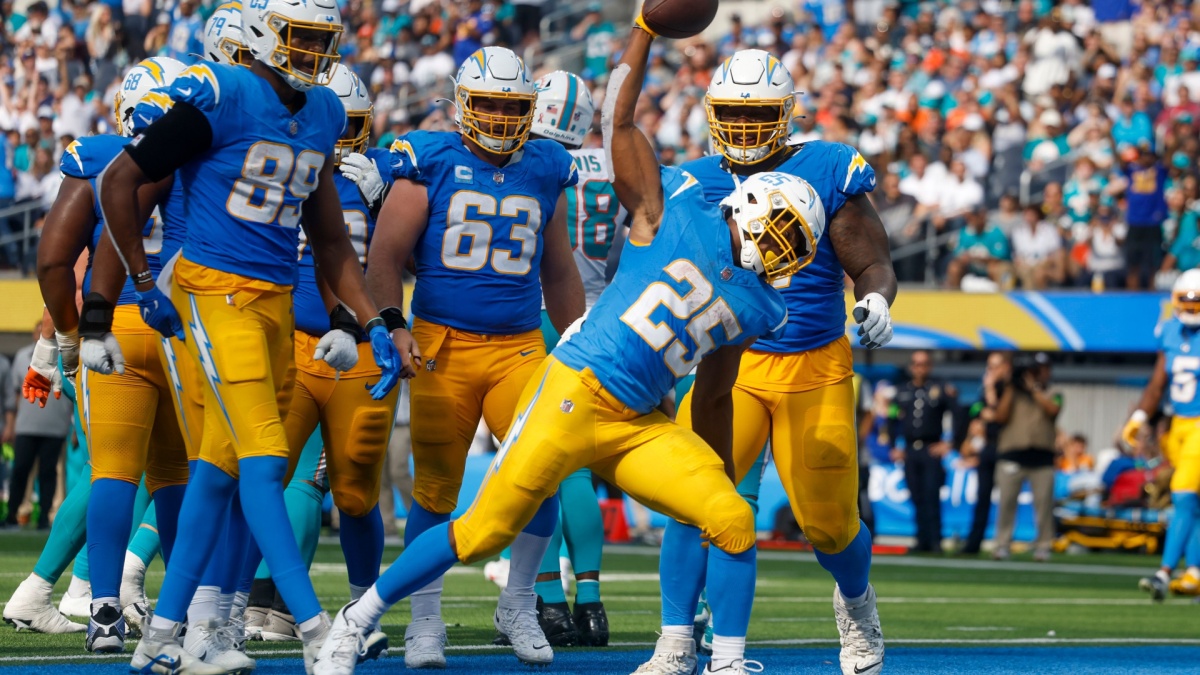 Image of an NFL football team - the LA Chargers - following the reported investment from private equity