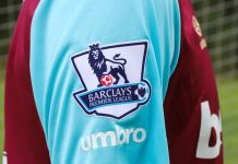 Sleeve branding set to soar in Premier League deals HOVSTA, SWEDEN - AUGUST 15, 2019: Barclays Premier League patch on a West Ham United kit.