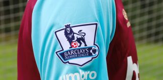 Sleeve branding set to soar in Premier League deals HOVSTA, SWEDEN - AUGUST 15, 2019: Barclays Premier League patch on a West Ham United kit.
