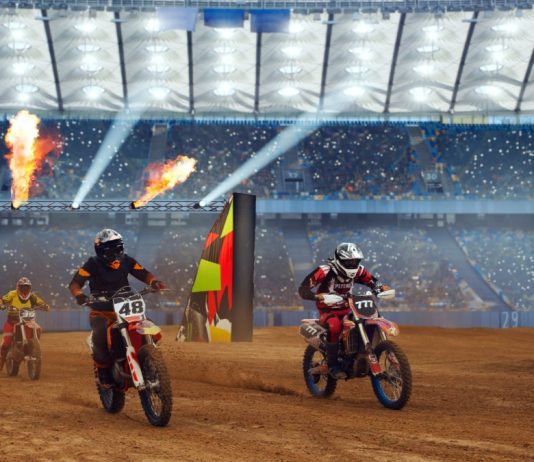 World Supercross joins betting boom — what it means for extreme sports globally Motocross riders in action. Supercross. Motocross sport.