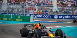 How Web3 met the pitlane Formula 1 Driver Max Verstappen driving Redbull car 1 at the Formula 1 Crypto.com Miami Grand Prix 2022