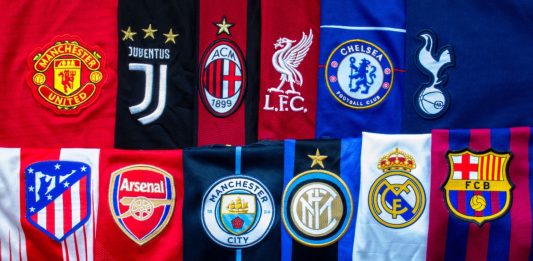 European football clubs across top five leagues
