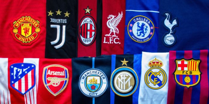 European football clubs across top five leagues