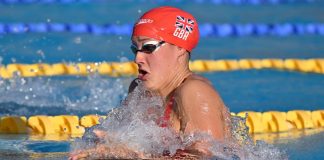 Aquatics GB to stream 2025 World Championships via Eurovision Sport Image of Angharad Evans swimming to 200m as part of team Aquatics GB at the Sette Colli Swimming Trophy in June 2025