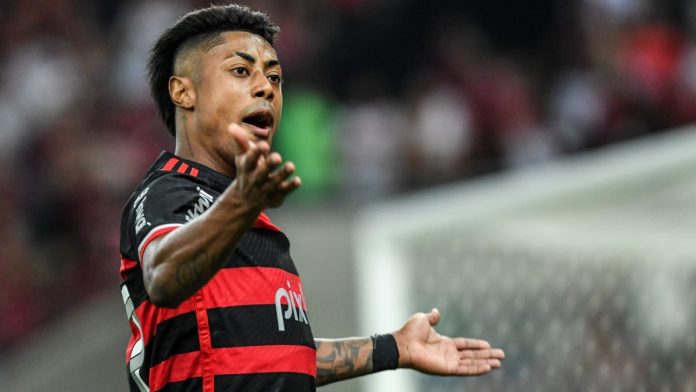 Image of Bruno Henrique during a match between Flamengo x Bahia prior to allegations of match fixing.