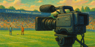 Why the CRTC’s OneSoccer verdict matters for Canadian sport Illustrated image of a broadcasting camera on the sidelines of a canadian premier league game following the OneSoccer verdict