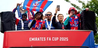 How Crystal Palace lost Europa League football London, UK, 26th May 2025, Crystal Palace players celebrate on an open top bus during the FA Cup trophy parade. Credit: Antony Medley.