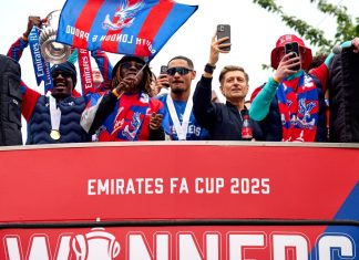 How Crystal Palace lost Europa League football London, UK, 26th May 2025, Crystal Palace players celebrate on an open top bus during the FA Cup trophy parade. Credit: Antony Medley.
