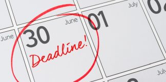June 30th: The date football ethics died Deadline written on a calendar - June 30.