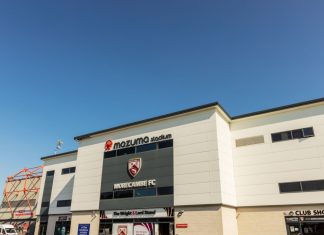 How ownership paralysis pushed Morecambe FC to the brink MORECAMBE, UK - July 20, 2021: The Mazuma Stadium formerly known as the Globe Arena for sponsorship reasons is the home of Morecambe FC