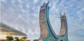 UFC confirms first-ever Qatar fight night Lusail, Qatar - February 25, 2022: Katara buildings view from Lusail Marina Park.