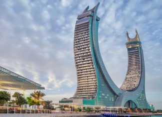 UFC confirms first-ever Qatar fight night Lusail, Qatar - February 25, 2022: Katara buildings view from Lusail Marina Park.