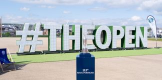 BBC secures multi-year broadcast rights to The Open through 2027 Londonderry, Northern Ireland - May 7th, 2025: Open Championship golf Claret Jug on display at Ebrington Square promoting 153rd Open to be held at Royal Portrush in July 2025