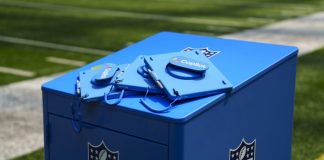 Why the NFL are putting Copilot AI on the sideline Image of Microsoft charging cart for Copilot use within the NFL