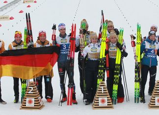 FIS charges Norwegian ski officials and athletes over alleged suit manipulation Image of the NC mixed podium at Trondheim 2025