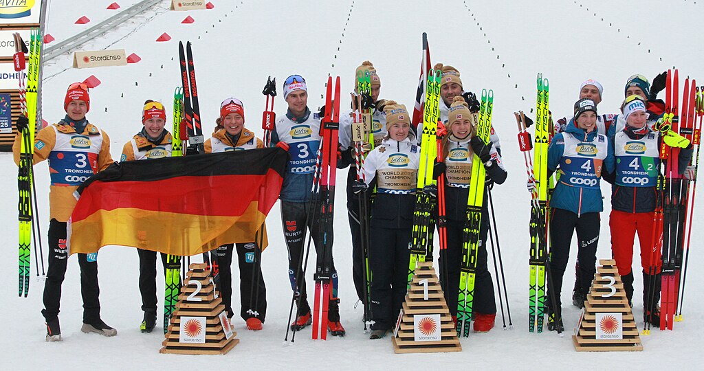 Image of the NC mixed podium at Trondheim 2025
