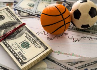 How Sports Leagues can strengthen Spot Fixing Early Warning Systems Image of a small toy basketball and football on top of a wad of dollar bills, representative of spot fixing
