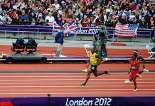 The race to redefine athletics Usain Bolt leads easily out of the bend in the mens 200m at the London Olympics. Image credit: Mark Wordy