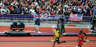 The race to redefine athletics Usain Bolt leads easily out of the bend in the mens 200m at the London Olympics. Image credit: Mark Wordy
