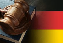 DAZN’s hit by German lawsuit amid billion user dream Gavel and legal book on wooden table, collage with german flag.