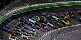 NASCAR’s charter lawsuit explained July 09, 2023 - Hampton, GA, USA: NASCAR Cup Driver, AJ Allmendinger (16) races off turn four during the Quaker State 400 Available at Walmart at the Atlanta Motor Speedway in Hampton GA.