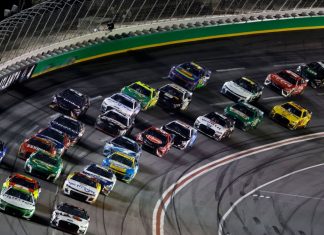 NASCAR’s charter lawsuit explained July 09, 2023 - Hampton, GA, USA: NASCAR Cup Driver, AJ Allmendinger (16) races off turn four during the Quaker State 400 Available at Walmart at the Atlanta Motor Speedway in Hampton GA.