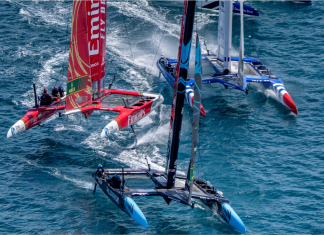 SailGP signs Smarkets as first official betting partner New Zealand SailGP Team driven by Peter Burling in close racing action ahead of Emirates Great Britain SailGP Team driven by Giles Scott, France SailGP Team driven by Quentin Delapierre and Germany SailGP Team driven by Erik Heil on Race Day 2 of the Apex Group Bermuda Sail Grand Prix in Bermuda. Sunday 5th May 2024. Photo: Bob Martin for SailGP. Handout image supplied by SailGP