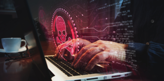 How the biggest live sports piracy site just fell Skull pirate, online cyberattack, hack, threat and breach security symbol and man typing computer keyboard. Hands on laptop. Network, cyber technology and background abstract piracy concept.