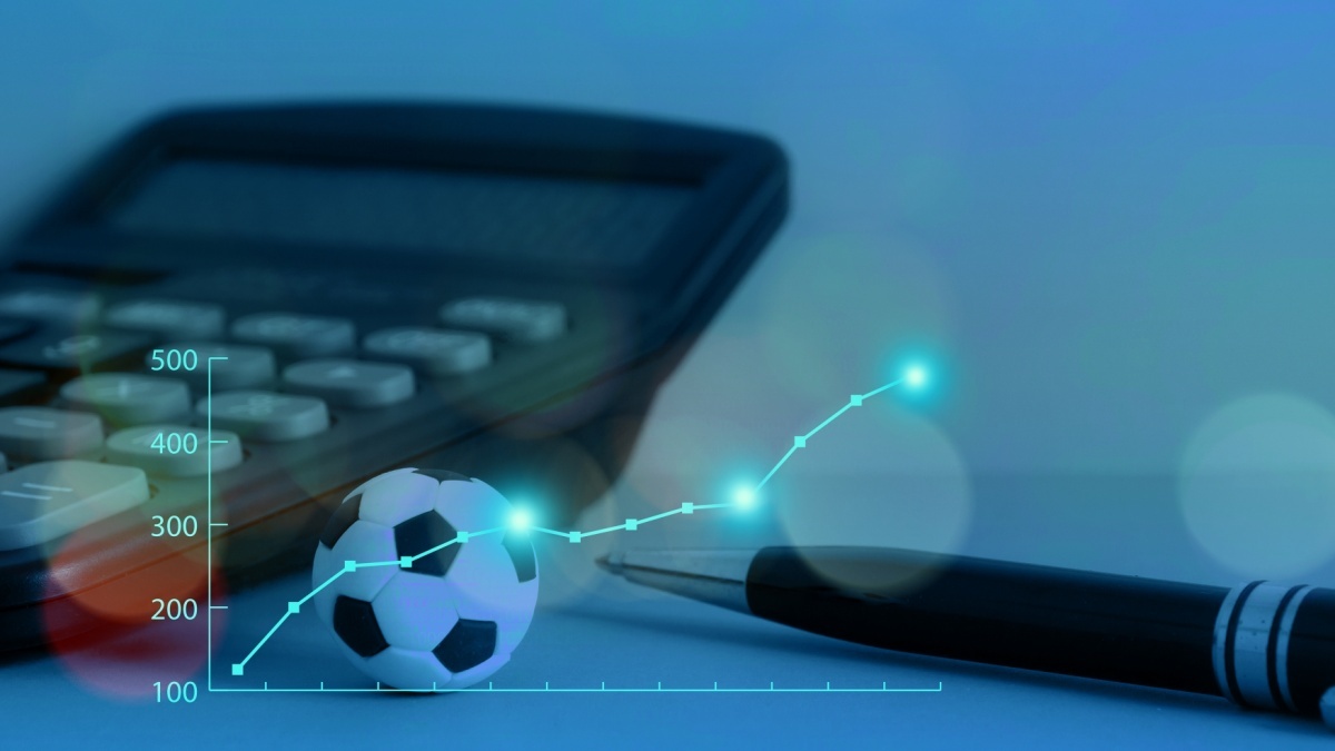 business in football club and soccer team manager, online sport betting concept.
