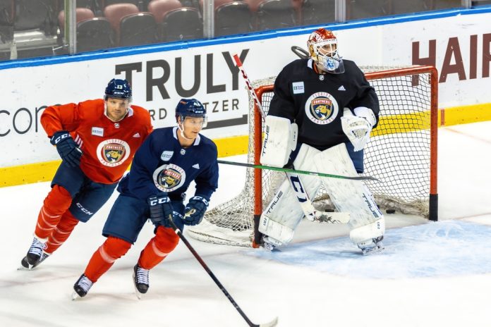 Nov.,17,,2021,-,Sunrise,,Florida,,Usa:,Florida,Panthers,Training Nov. 17, 2021 - Sunrise, Florida, USA: Florida Panthers Training Day before game between Florida Panthers and New Jersey Devils at FLA Live Arena.