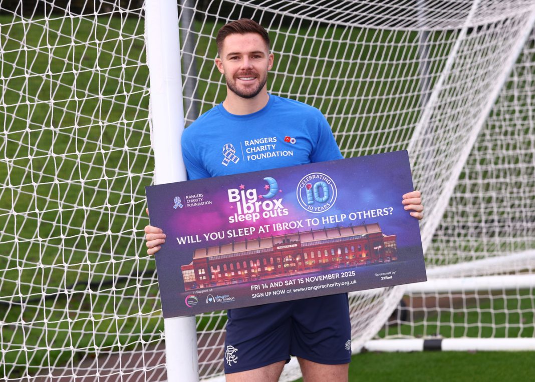 Rangers Charity Foundation Photocall - The Rangers Training Centre Rangers Jack Butland supporting Big Ibrox Sleep Out