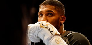 Netflix gears up for historic Anthony Joshua vs Jake Paul fight 03-28-2018, Cardiff, Wales, UK. Anthony Joshua MBE during the public work out ahead of his fight with New Zealand's Joe Parker St Davids Hall, Cardiff.