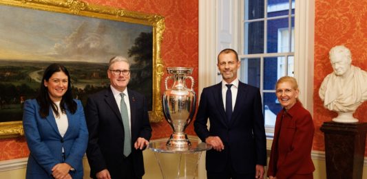 Prime Minister Keir Starmer at launch of Euro 2028.