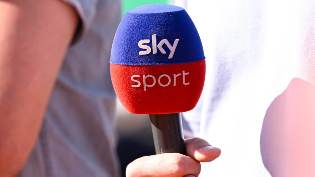 A Sky Sports mic during the Rolex Monte-Carlo ATP Masters 1000 tennis on April 14, 2024 in Roquebrune Cap Martin, France.