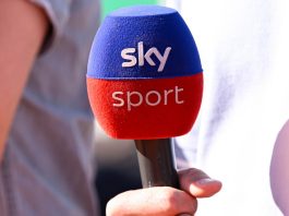 Sky seeks sponsors for iconic Soccer Saturday show A Sky Sports mic during the Rolex Monte-Carlo ATP Masters 1000 tennis on April 14, 2024 in Roquebrune Cap Martin, France.