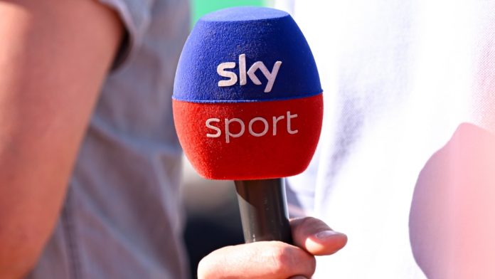 A Sky Sports mic during the Rolex Monte-Carlo ATP Masters 1000 tennis on April 14, 2024 in Roquebrune Cap Martin, France.