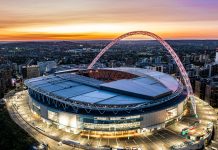 Full list of EURO 2028 host stadiums announced Wembley Stadium in London.