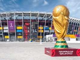 Do you remember the first time? Doha, Qatar- Ocotber 10,2022 :Stadium 974 is a football stadium in Ras Abu Aboud, Doha, Qatar. Opened 30 November 2021, it is a temporary venue made from 974 recycled shipping containers.