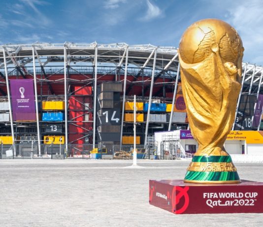 Do you remember the first time? Doha, Qatar- Ocotber 10,2022 :Stadium 974 is a football stadium in Ras Abu Aboud, Doha, Qatar. Opened 30 November 2021, it is a temporary venue made from 974 recycled shipping containers.